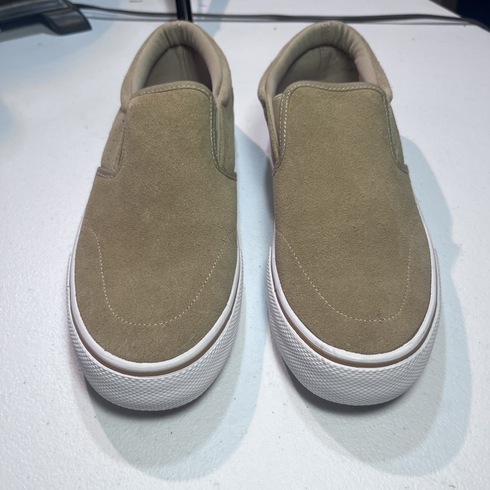 Maui and Sons Men's Genuine Suede Casual Skate Low Top Sneaker Slip In Tan‎ Sz 8